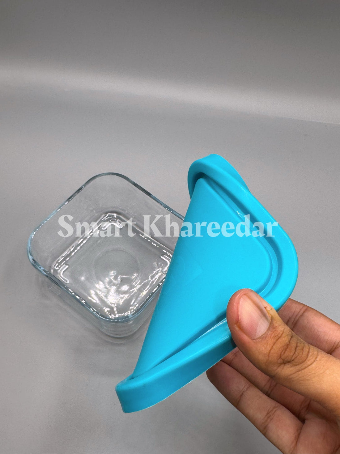 Kaveh Tempered Glass Airtight Bowl with Silicone lid - Square Small | 300ml