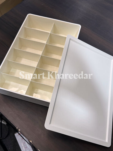 Underwear Storage Box Compartment Divided Drawer and Closet Storage Bin - Organizer for Scarves, Socks, Ties Bras, and Underwear - Dress Drawer Organizer, Shelf Organization Lingerie Storage Box | 36x24x8cm