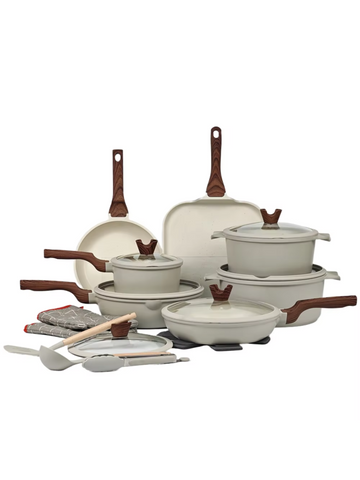 Donnor 21pc Die-Cast Granite Cookware Set | Marble Stone Coating