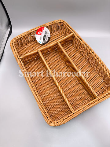 Ziba Hand Woven Weave Cutlery Tray - Spoon Organizer