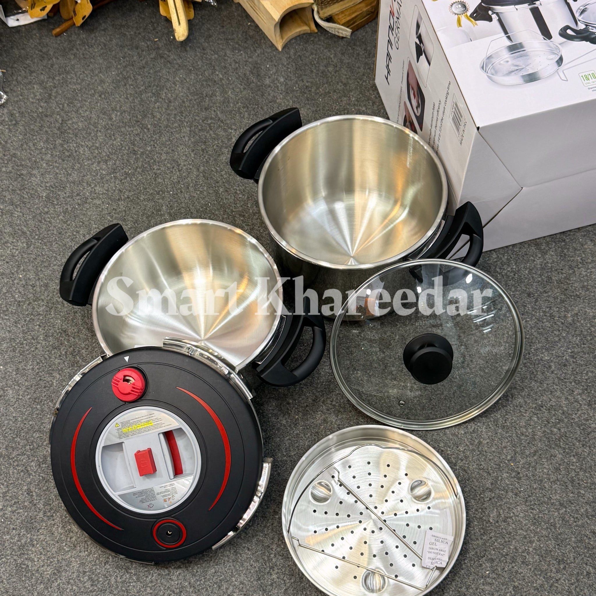Hannover German 6L+8L 3in1 Pressure Cooker Set with Steamer