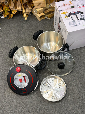 Hannover German 6L+8L 3in1 Pressure Cooker Set with Steamer