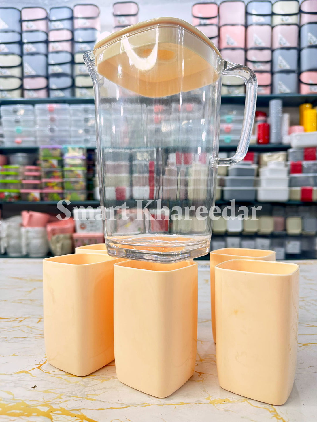 Acrylic Water set [Acrylic  JUG with 6 Glass ] - Smart Khareedar