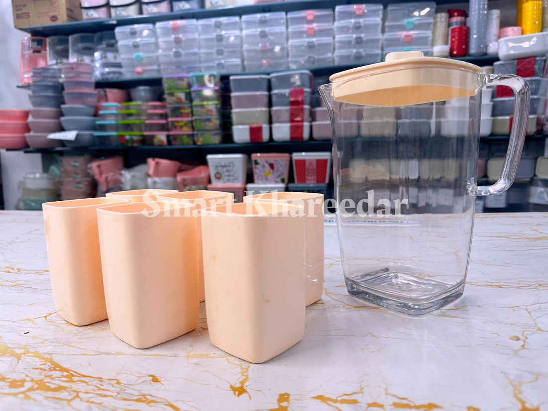 Acrylic Water set [Acrylic  JUG with 6 Glass ] - Smart Khareedar