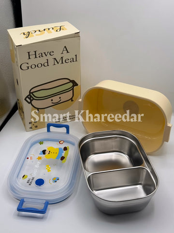 Imported 2 Section Kids Hot & Cool Stainless Steel Lunch Box | Airtight