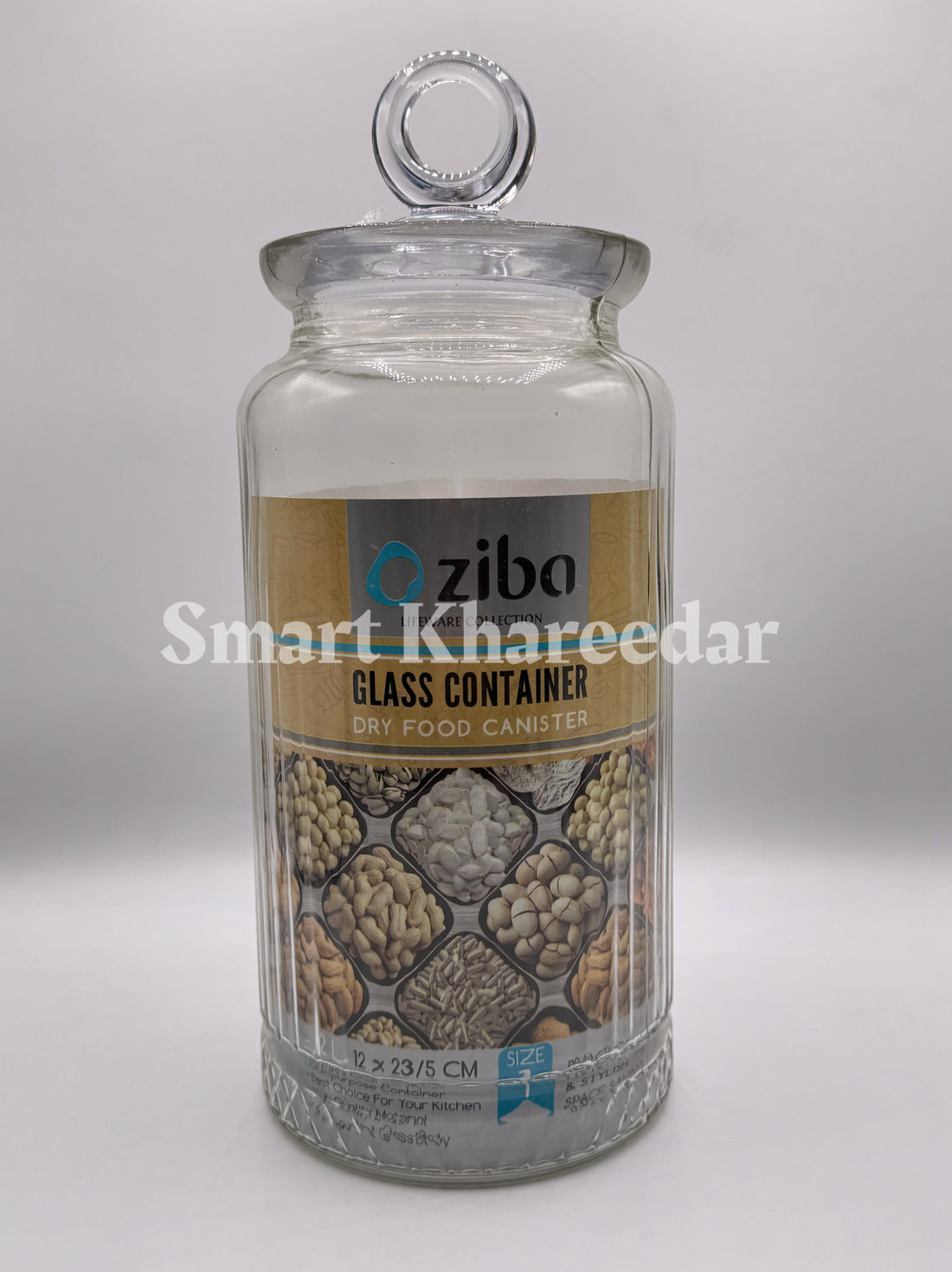 2kg Ziba Glass Canister Jar - Size 5