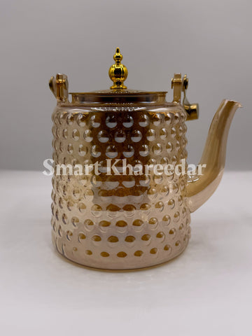 1L Glass Stove Kettle - Tea Pot with Steel Strainer