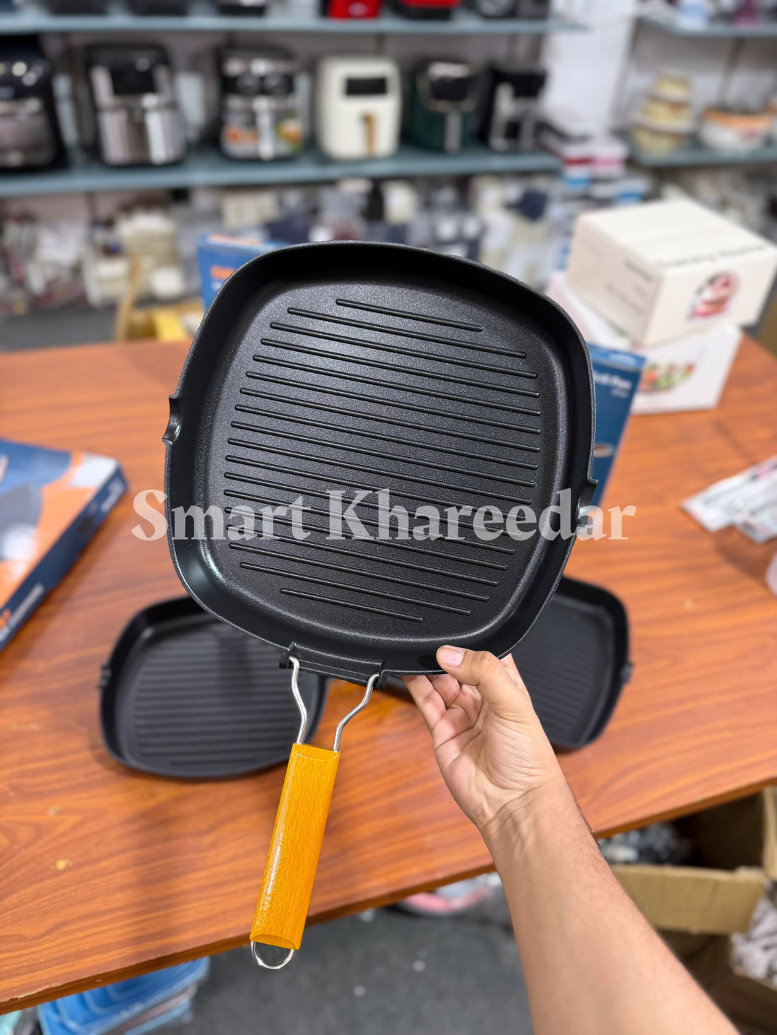 Die-Cast Non Stick Cooking Grill Pan | Steak Maker with Foldable Handles