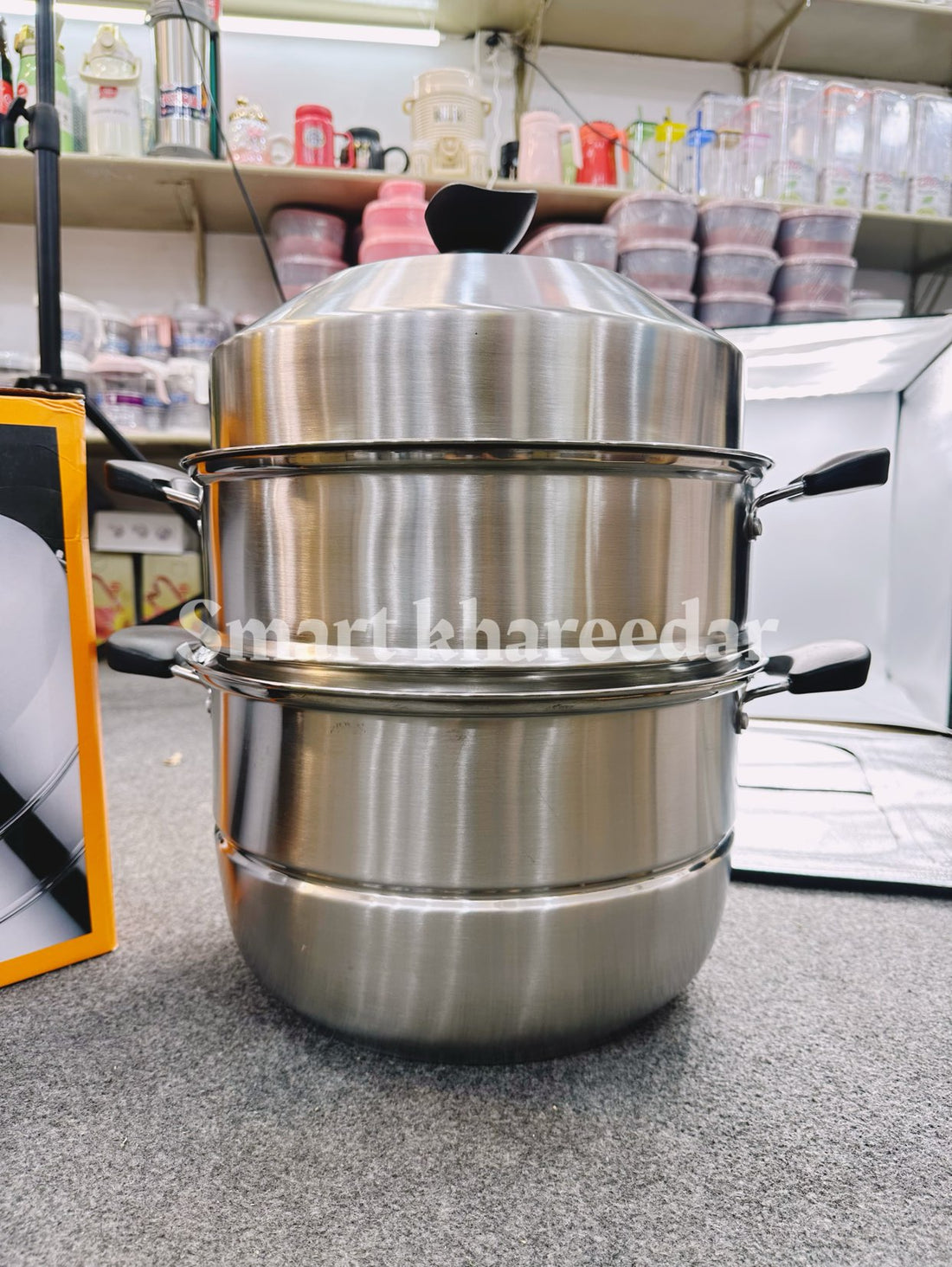 3 Layer Stainless Steel Food Steamer- 32cm [High Quality]