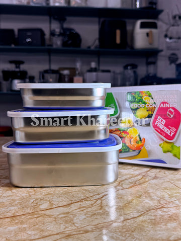 3pc Airtight Stainless Steel Lunch Box