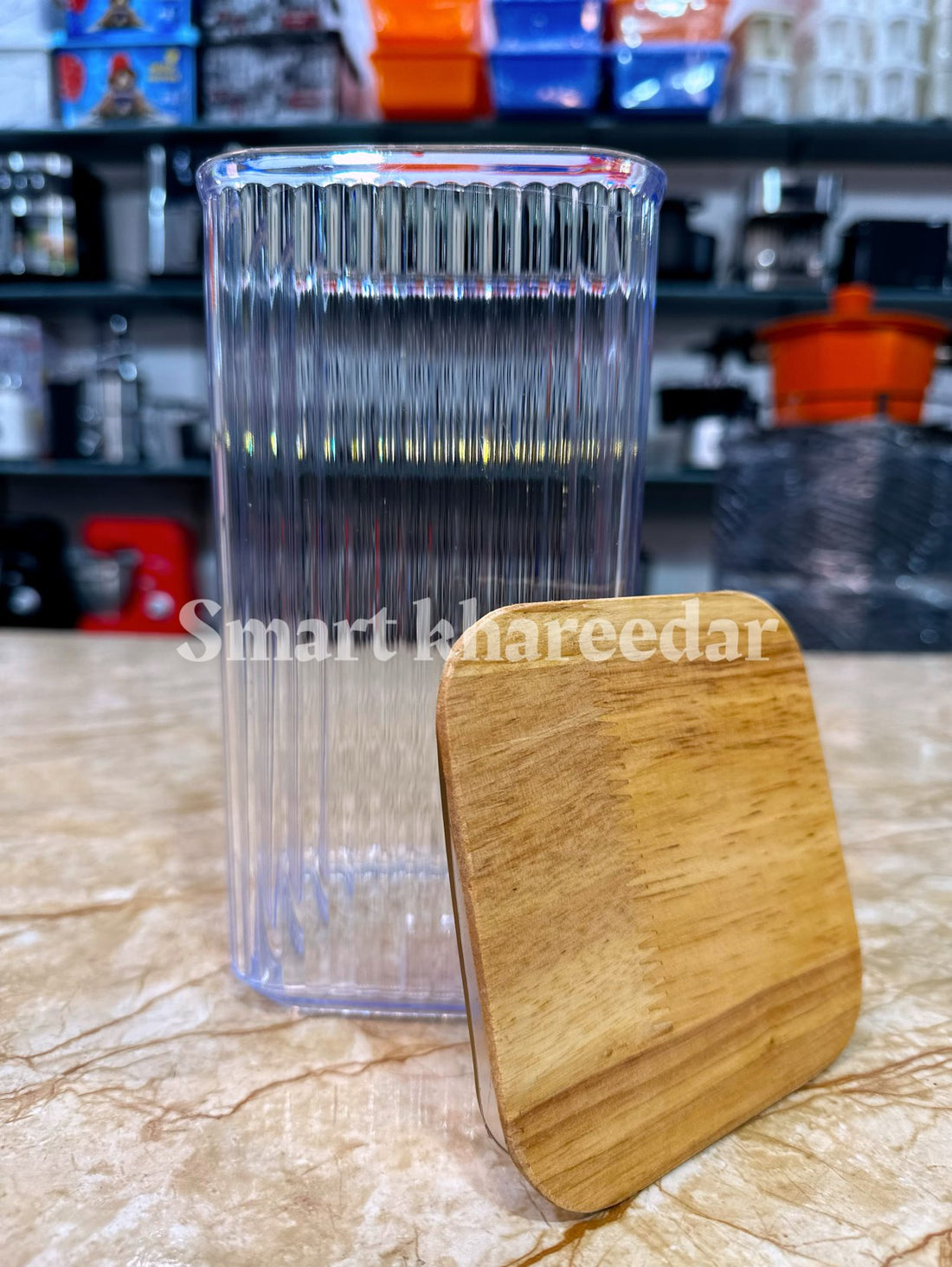 Duman 2L Acrylic Jar with Wooden Lid
