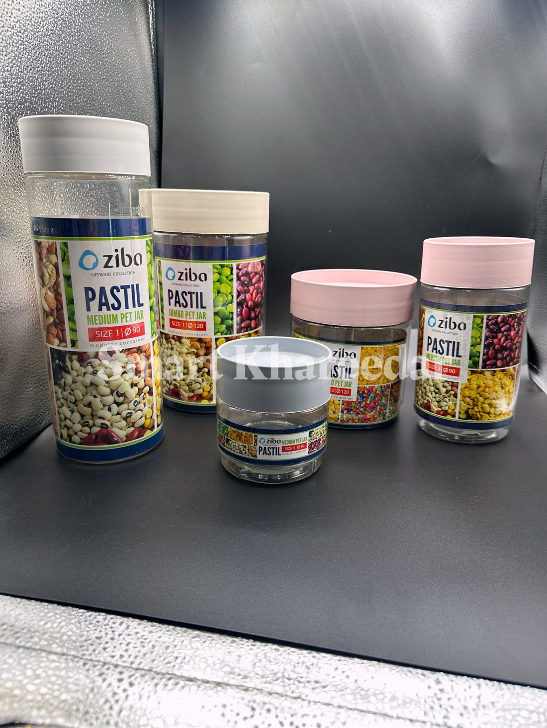 Pack of 5 All size Ziba Airtight Plastic  Pet Jar - Size 1 to 5