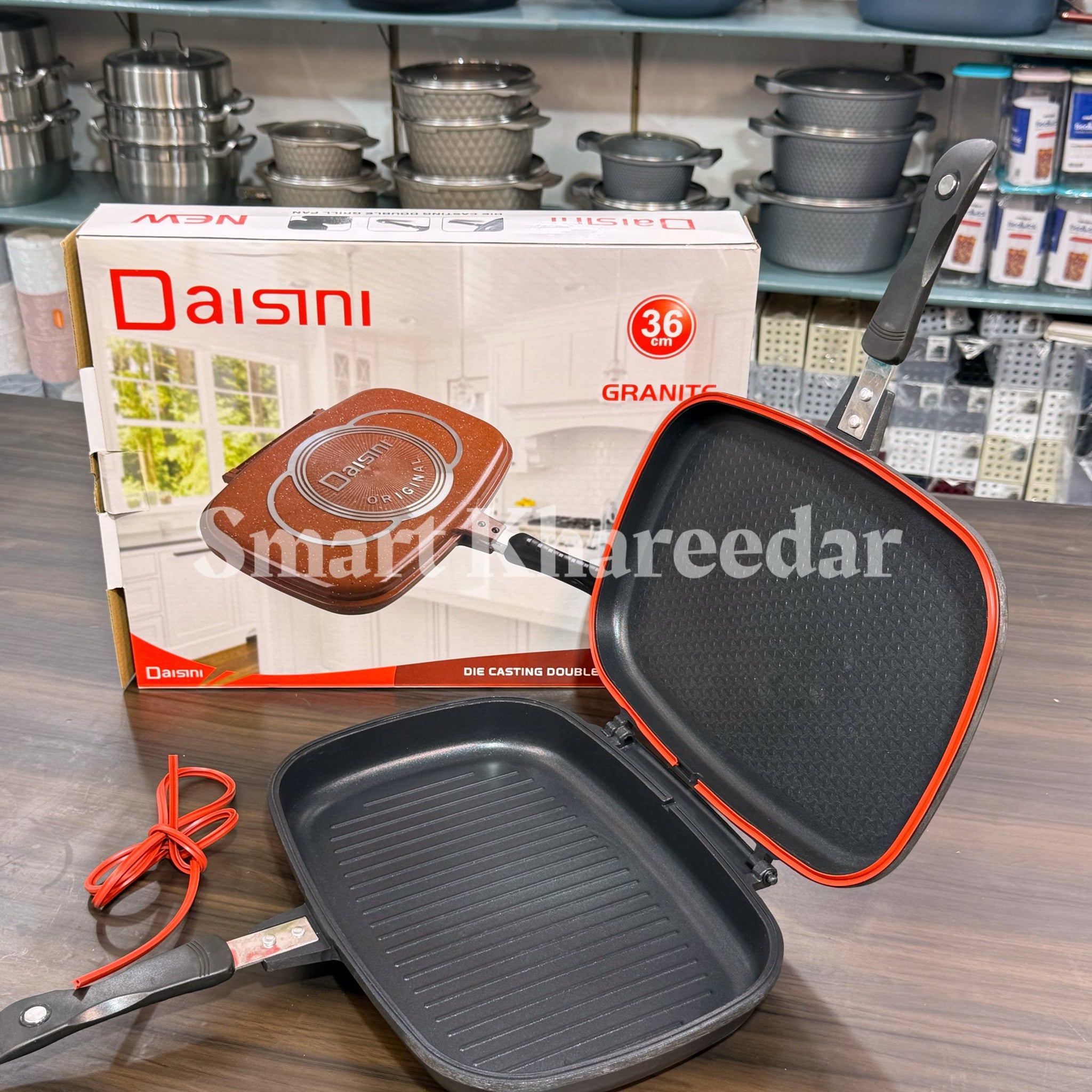 Dessini Italy 36cm Double Sided Grill Pan - Non Stick Die Cast