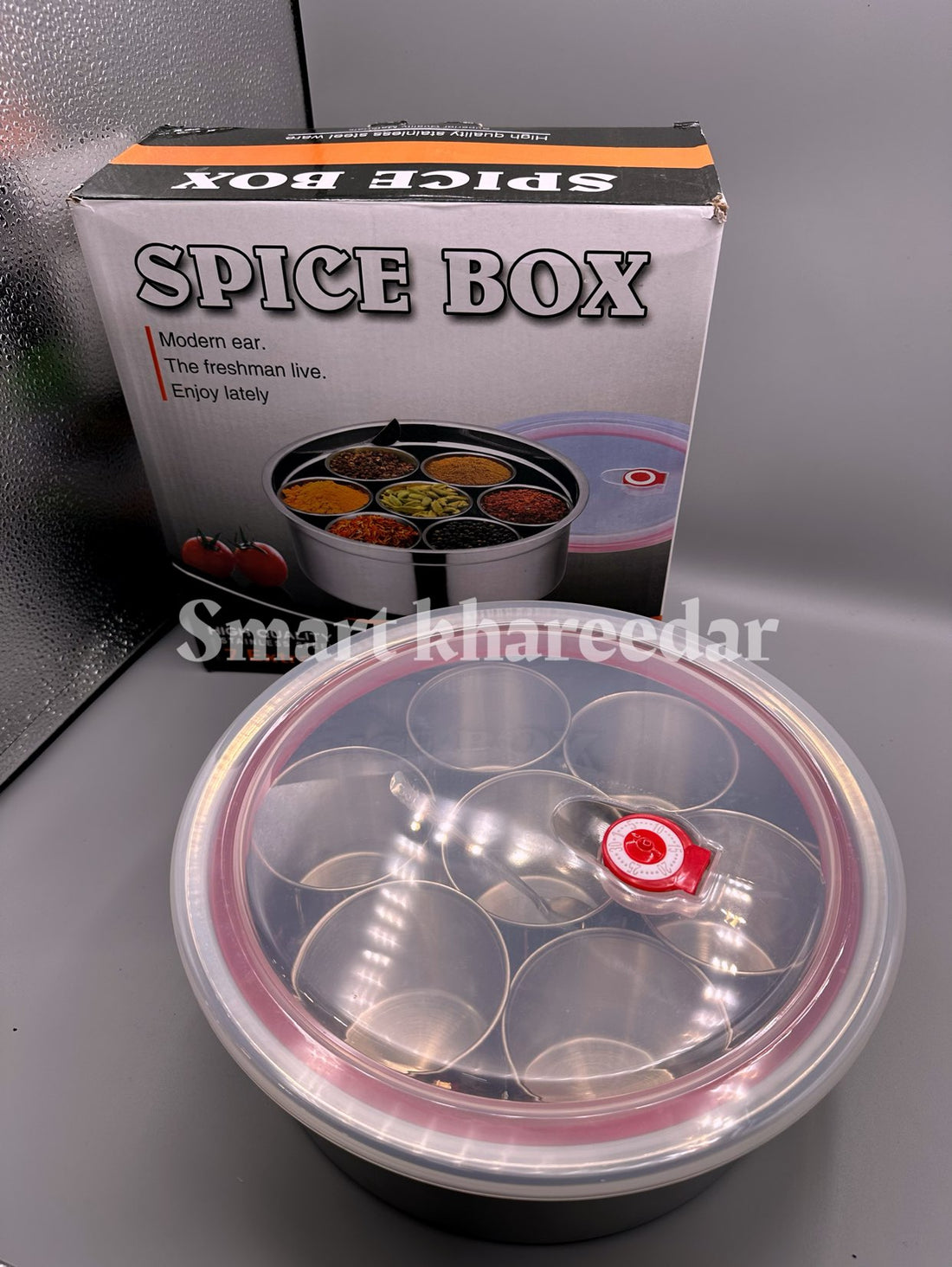 Imported 7pc INDIAN THALLI | Stainless Steel Spice Bowl with Airtight Lid