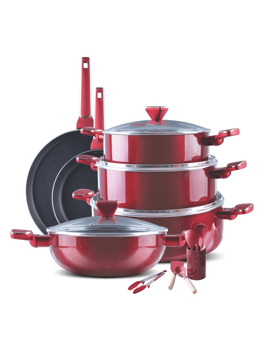 Majestic Vintage Marble-Coated 18-Piece Cookware Gift Set