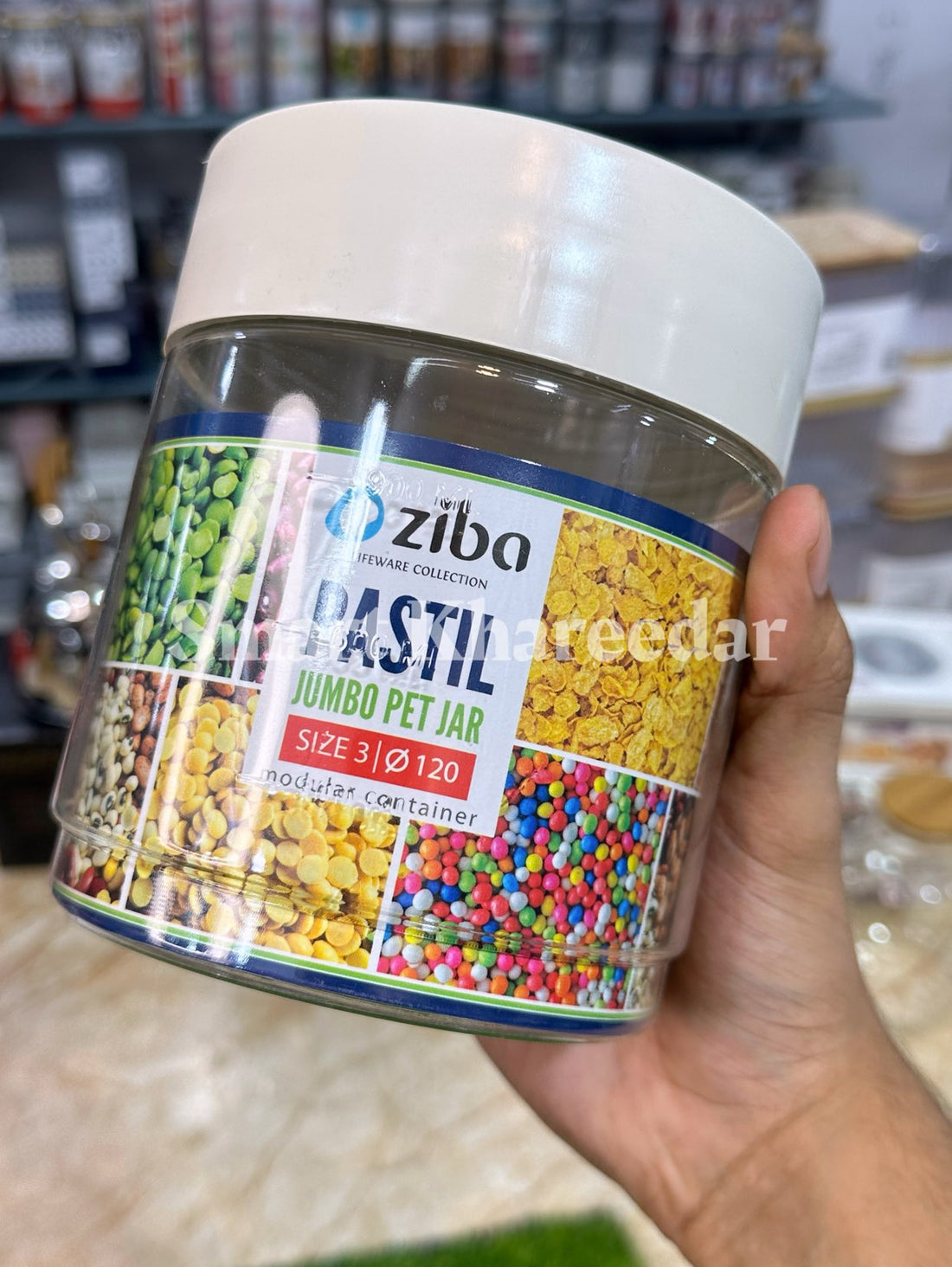 1 L Ziba Plastic Airtight Pet Jar - Size 4