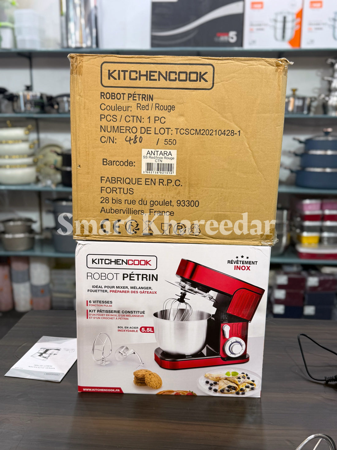 KitchenCook Robot Pattern 5.5L Stand Mixer - Dough Maker