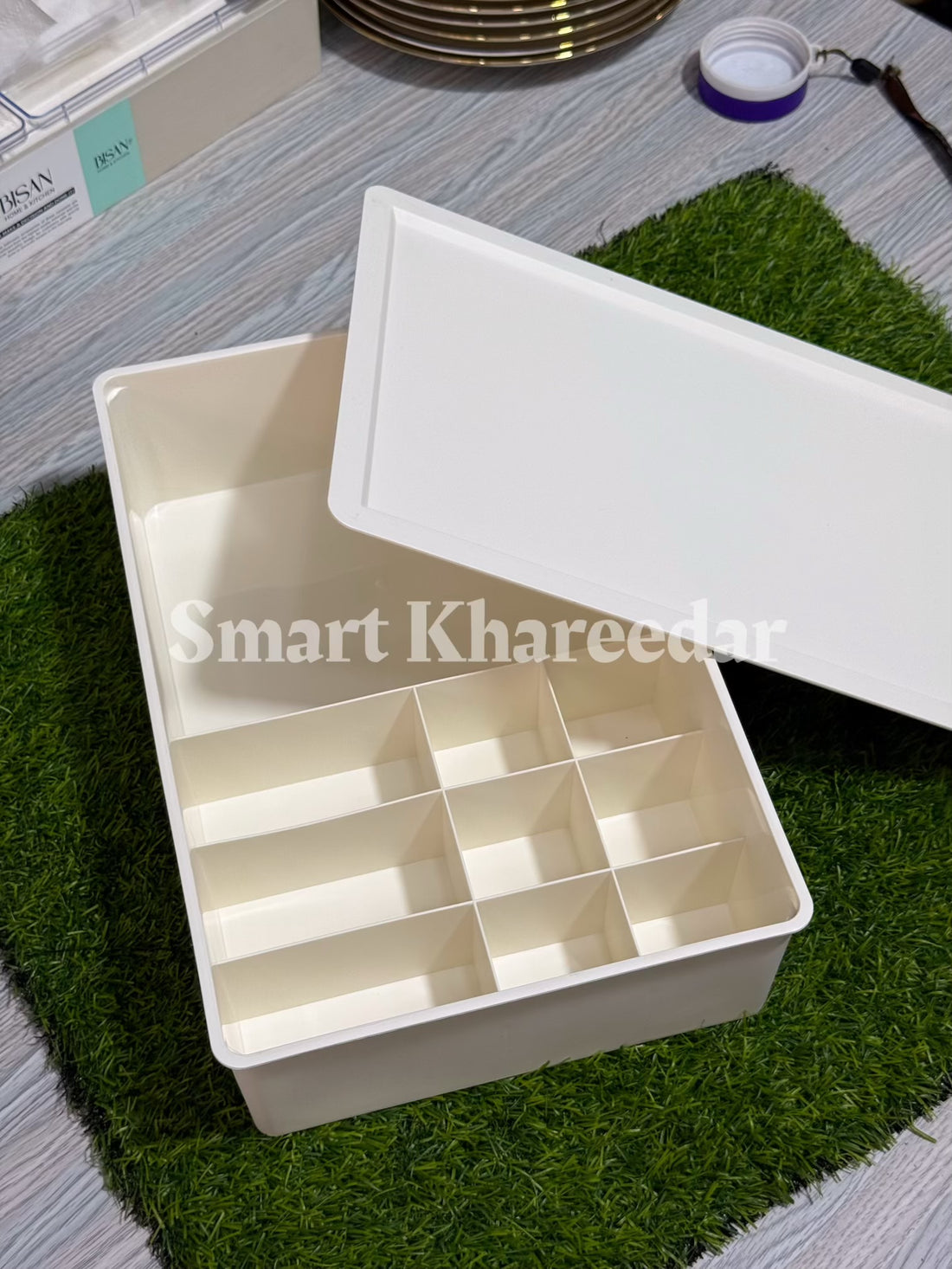 Imported Multi-Section Drawer Organizer with Lid | Storage Box | 36 × 24 × 9.6 cm