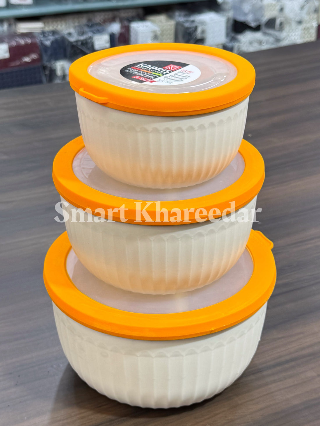 Kapris 3pc Airtight Unbreakable BPA Safe Plastic Bowl Set -Food Storage Container