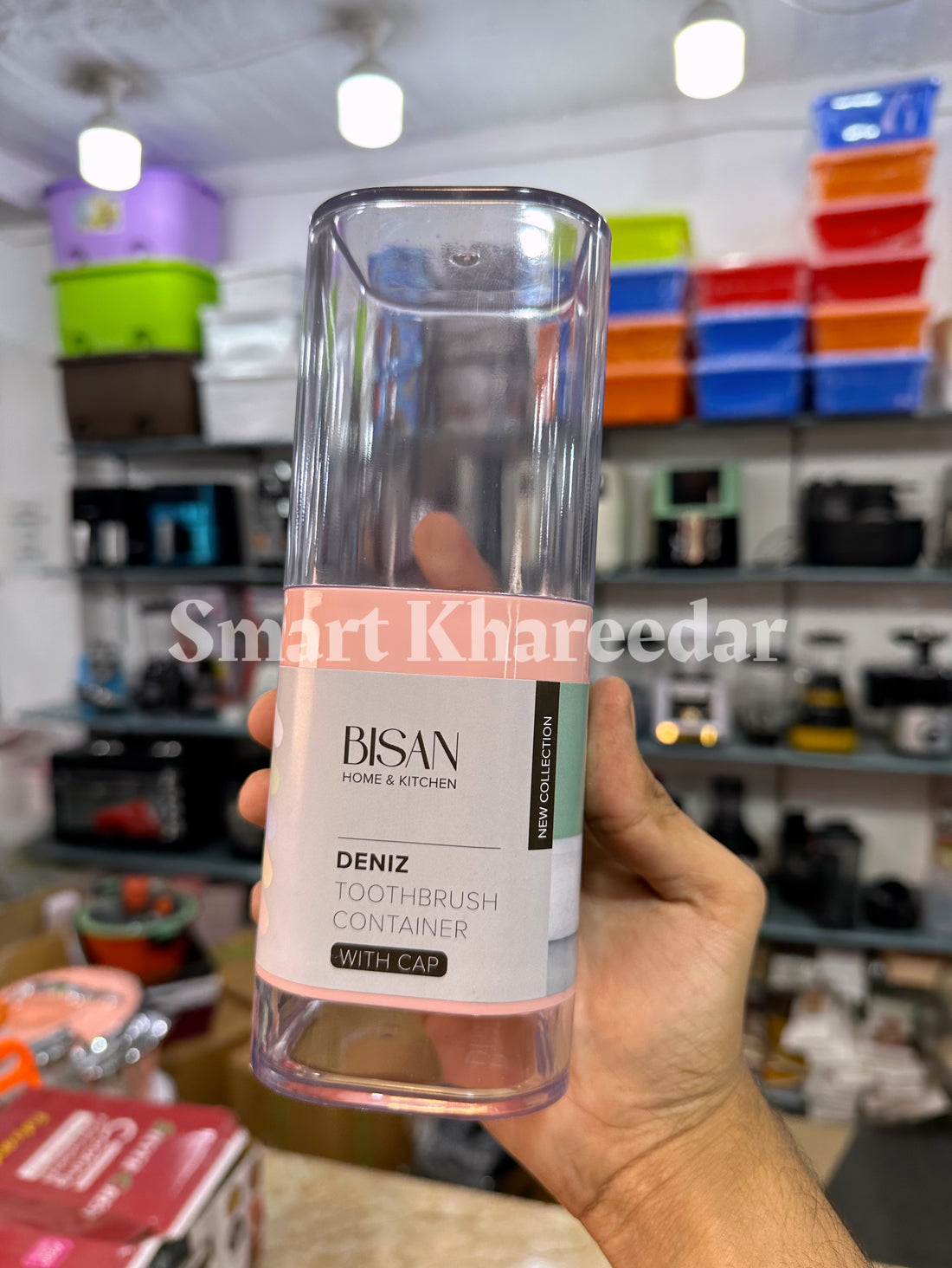 Bisan Acrylic ToothBrush Holder with Cap