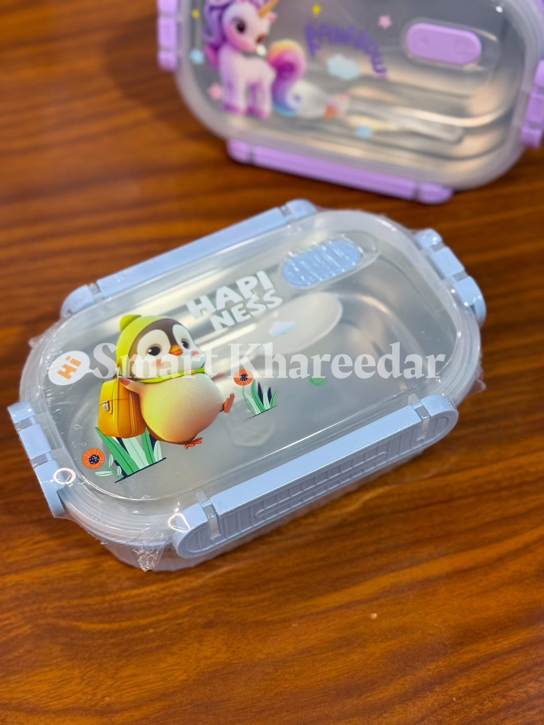 Unicorn & Bunny Kids Lunch Box | Airtight Leakproof with Spoon - Stainless Steel Banto Lunch Box