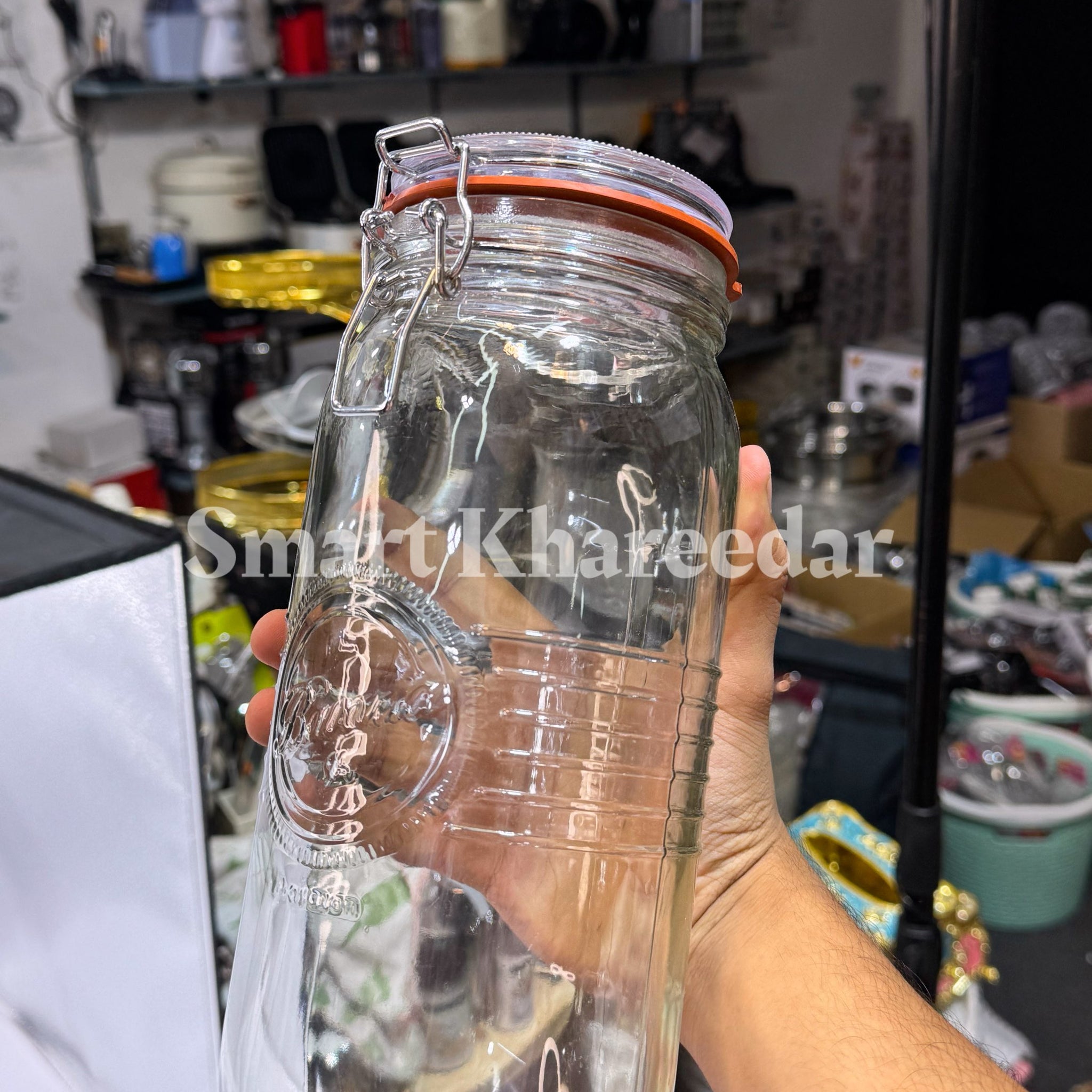 Ziba 3kg Glass Bavaria Latch Jar - Steel Lock
