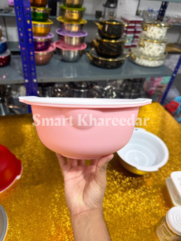 Bita Plastic Multi-Purpose Kitchen Colander Bowl with Handles | Double Strainer