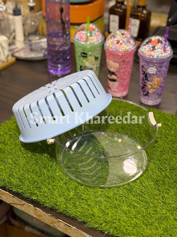 Round Colander Strainer with Acrylic Bowl | Drain Basket Keeper