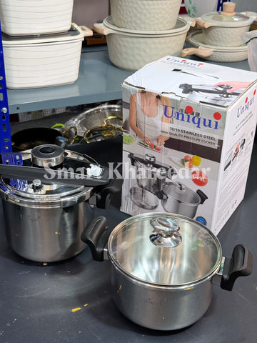 Uniqui 6L+8L Stainless Steel 18/10 Automatic Pressure Cooker | Cooking Pots & Steamer