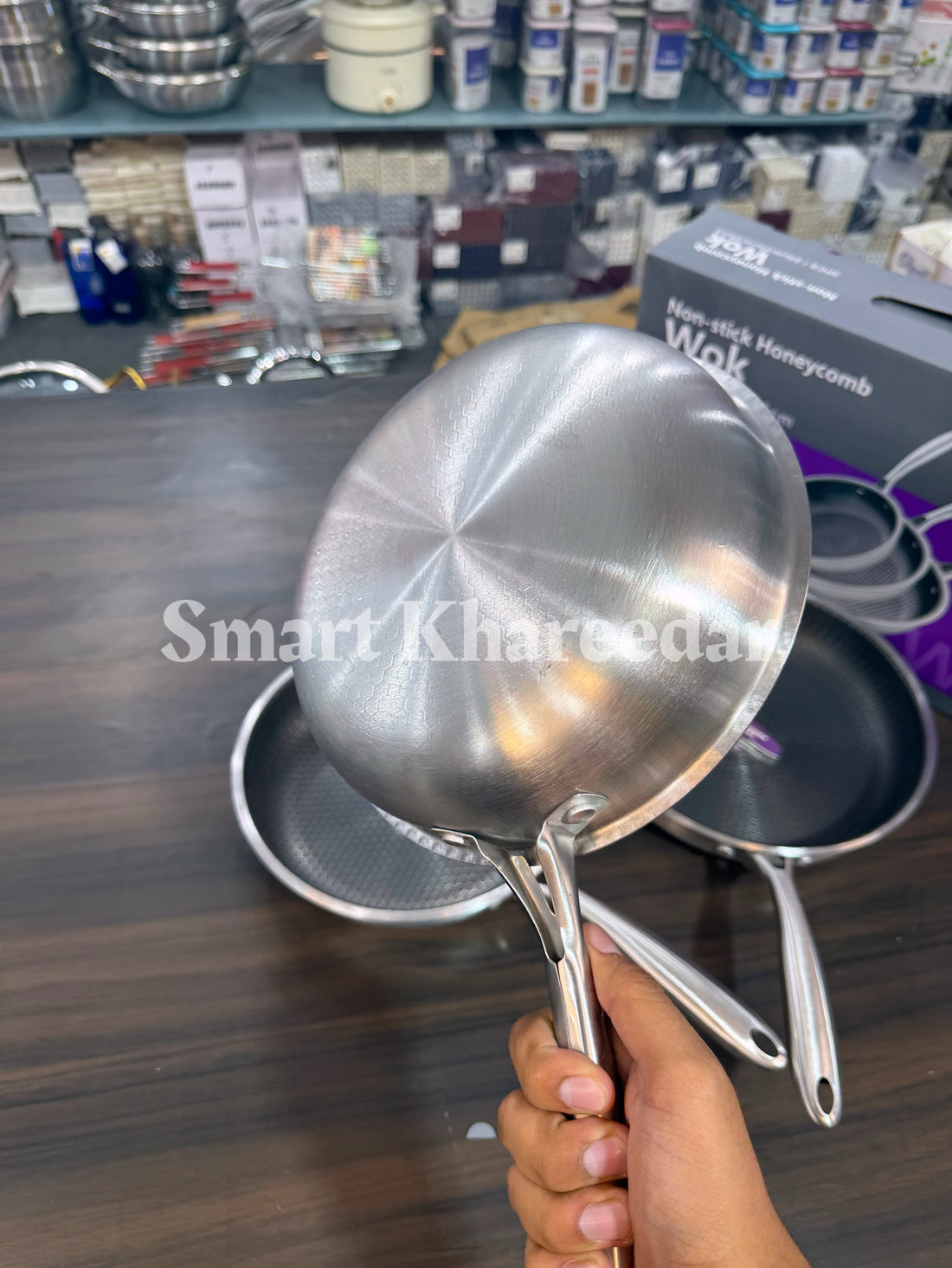 Pack of 3 Honeycomb LaserCut Frypan Set - Non Stick Wok set