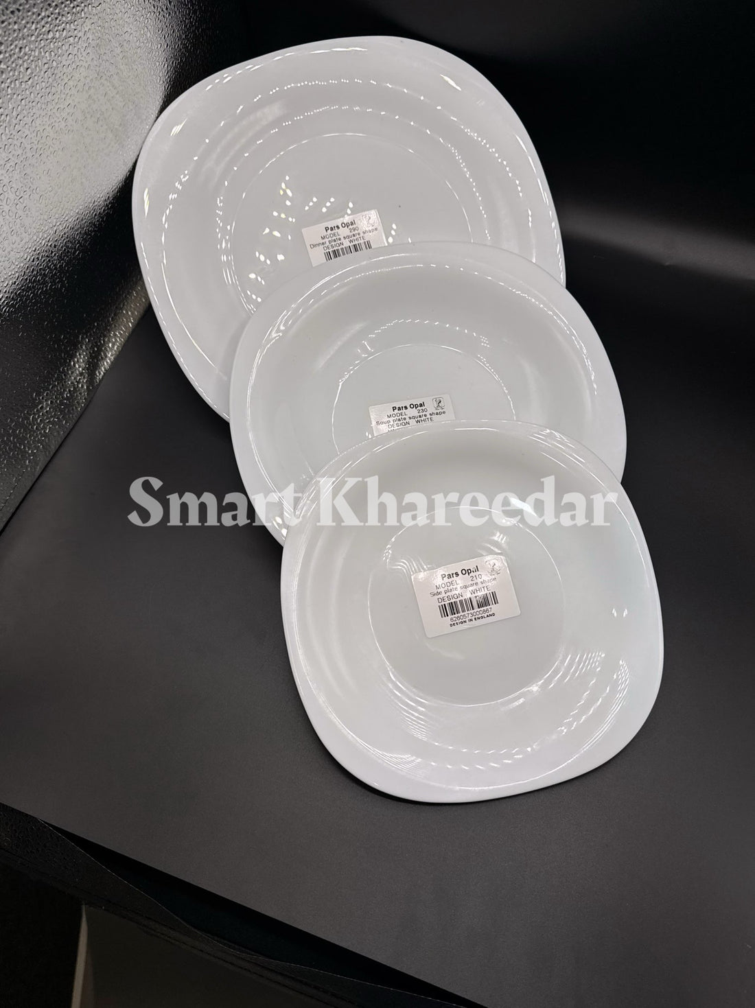 Set of 18 Marble Stone Plate Set - Paras Opal Dinner Set | White Square