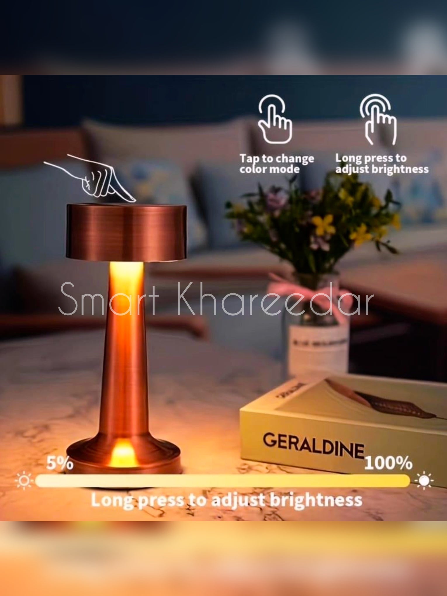 Ambient Wireless Touch Sensor Lamp with 3 Modes of Light