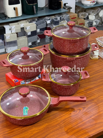 Donnor 21pc Die-Cast Granite Cookware Set | Marble Stone Coating