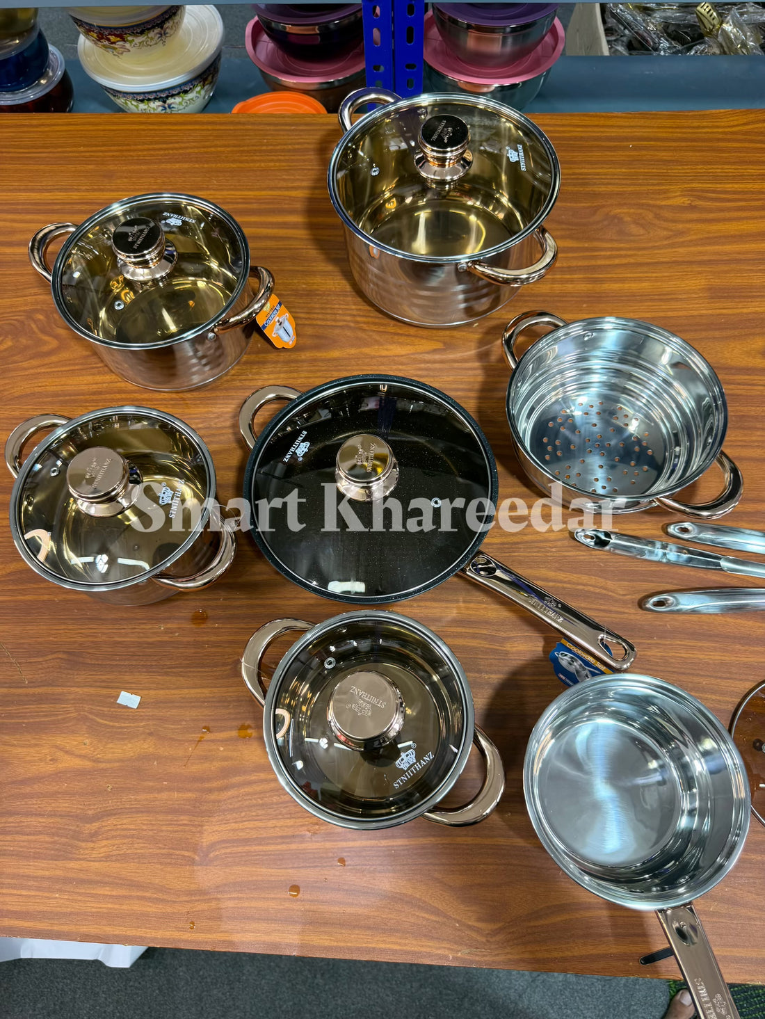 16pc Stainless Steel Induction Base Cookware Set | Cooking Casserole Pots