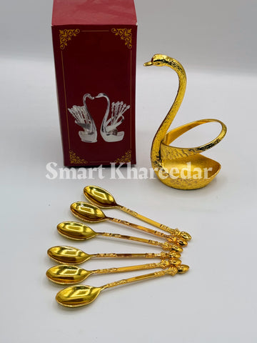 6pc Golden Swan Tea Spoon Set
