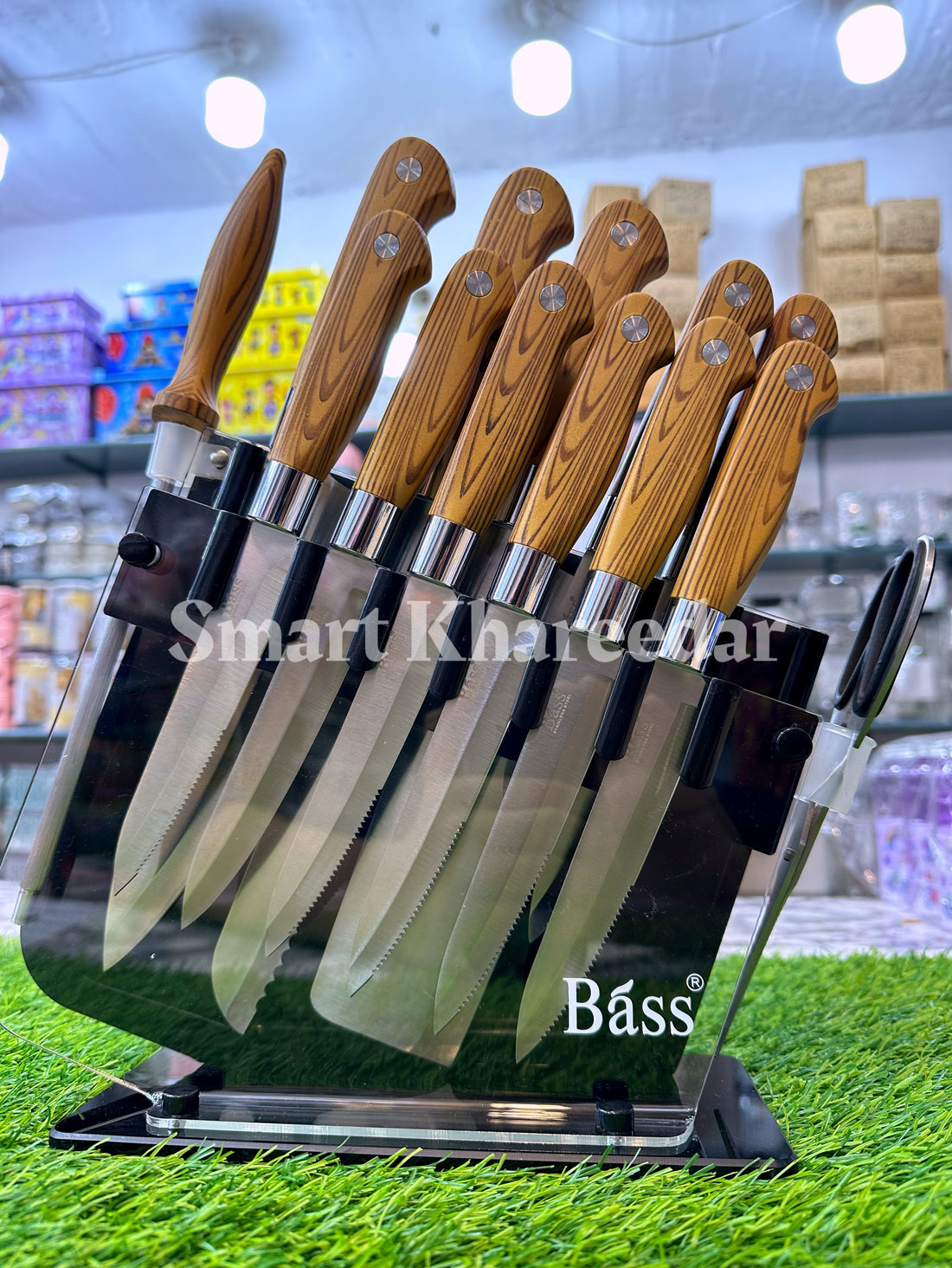 14 pc Bass Knife Set with Stand | Original Kitchen Knife Set