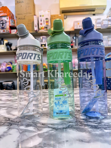 Sports 1L Water Bottle +Straw Sipper