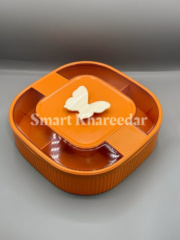 Unique Snack Serving Tray Decorative Snack Tray Snack Storage Tray Light Luxury Compartment Multi-functional Food-grade Fruit Nut Candy Storage Box | Butterfly Tray