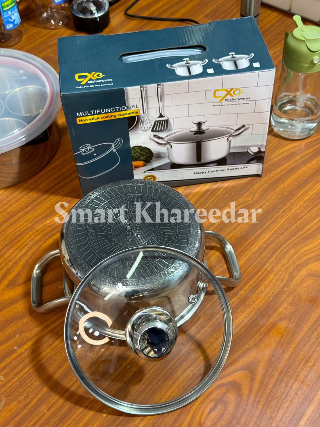 Dual Side Honeycomb Cooking Pot with Glass Lid