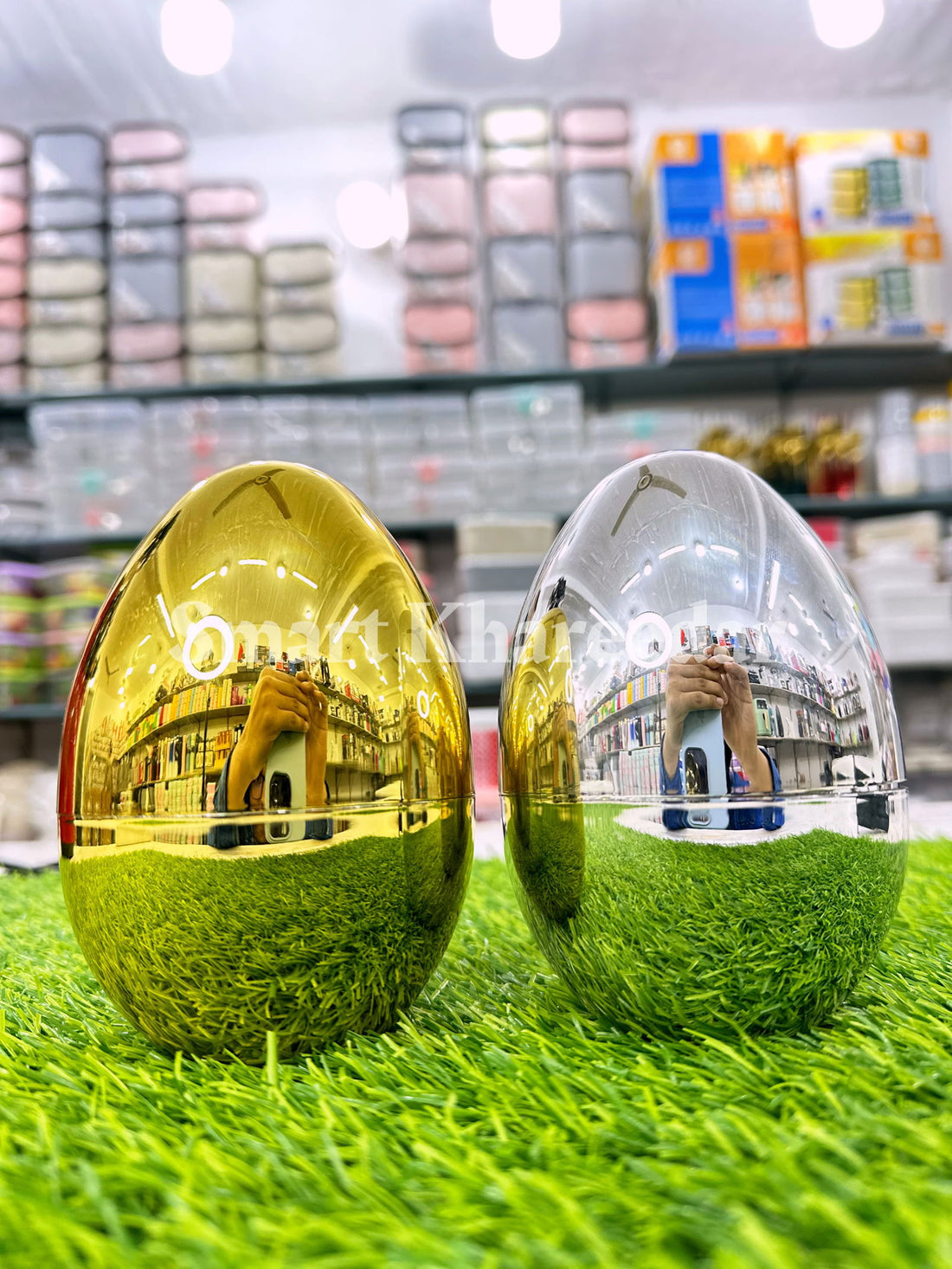 Golden Egg Shape tea spoon holder with 6 Spoons - Smart Khareedar