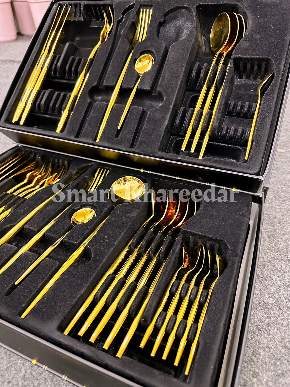 Golden Luxury Heavy Gage Cutlery Set [24pcs] - Smart Khareedar