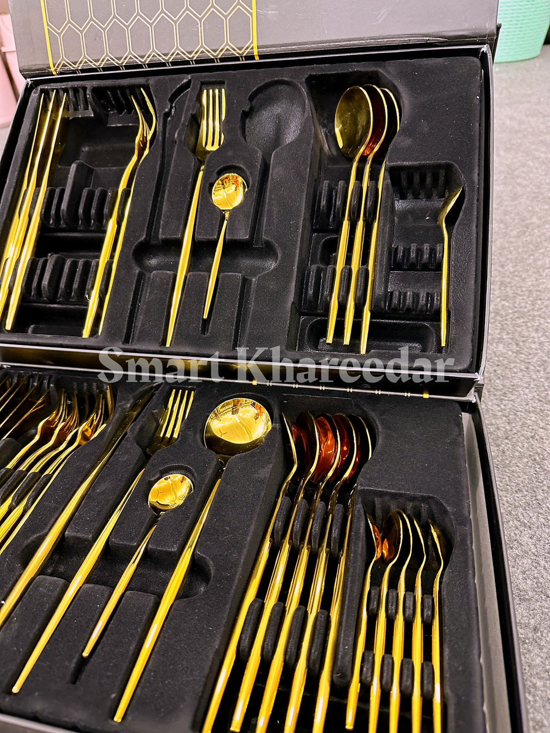 Golden Luxury Heavy Gage Cutlery Set [24pcs] - Smart Khareedar
