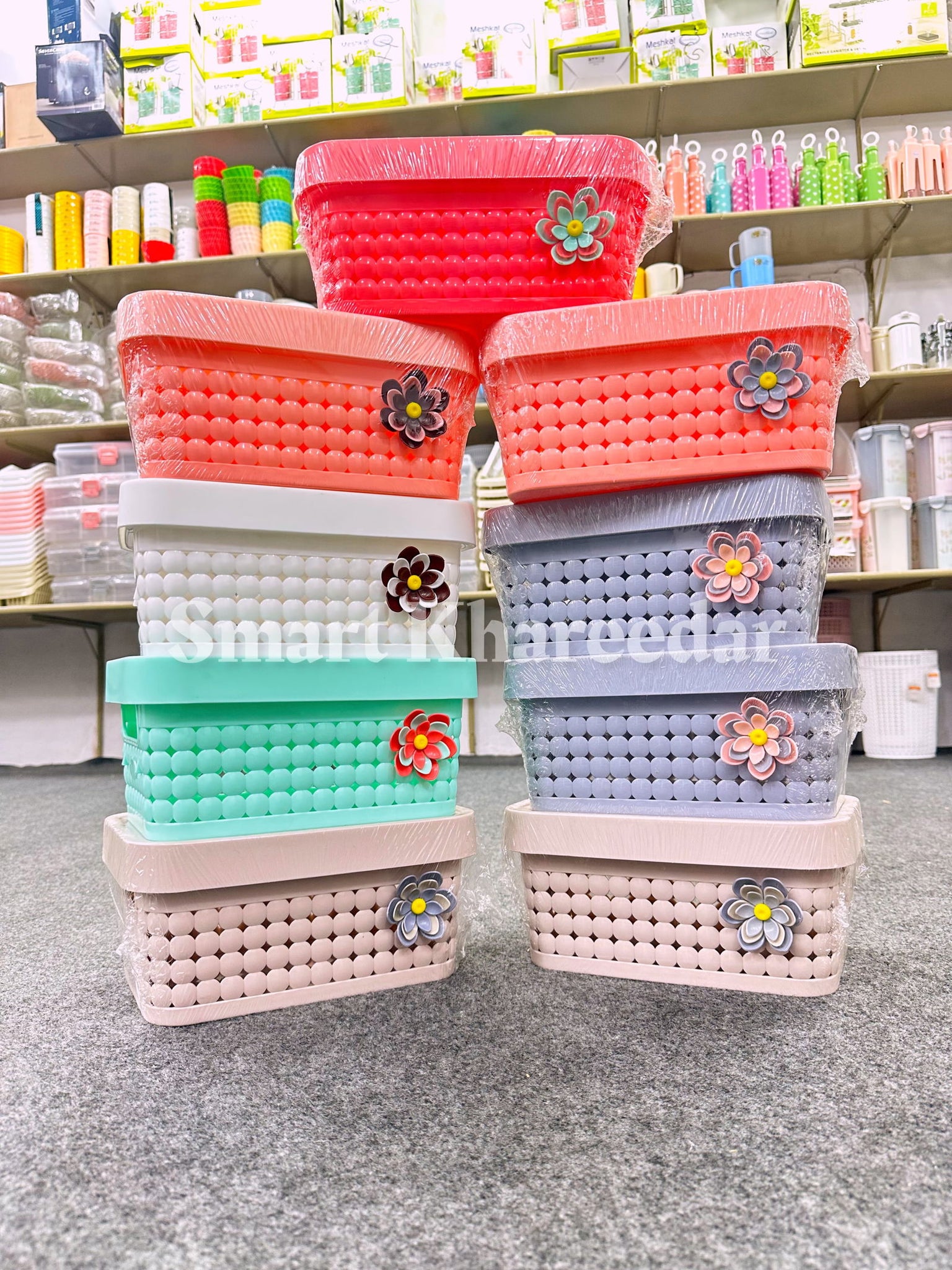 Homeket Colored 1.5 kg Organiser Basket - Smart Khareedar