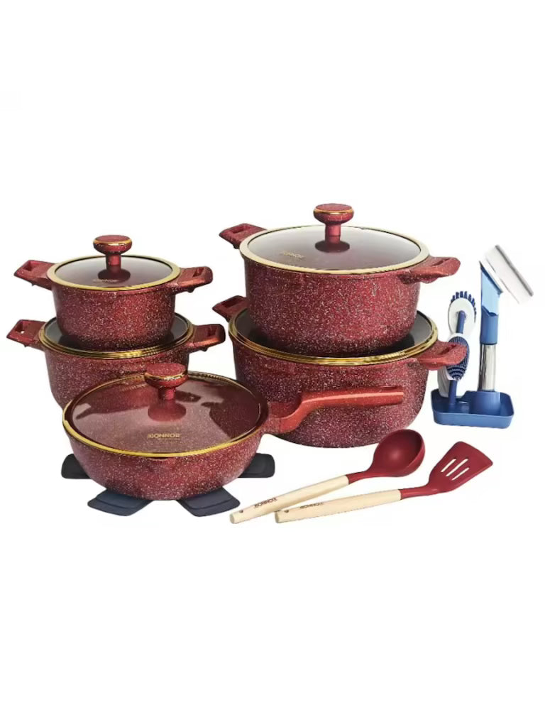 Donnor 21pc Die-Cast Granite Cookware Set | Marble Stone Coating