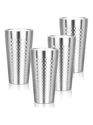 Stainless Steel Heavy Glass For Lassi, Milk and Tea Serving - 14x8.5cm