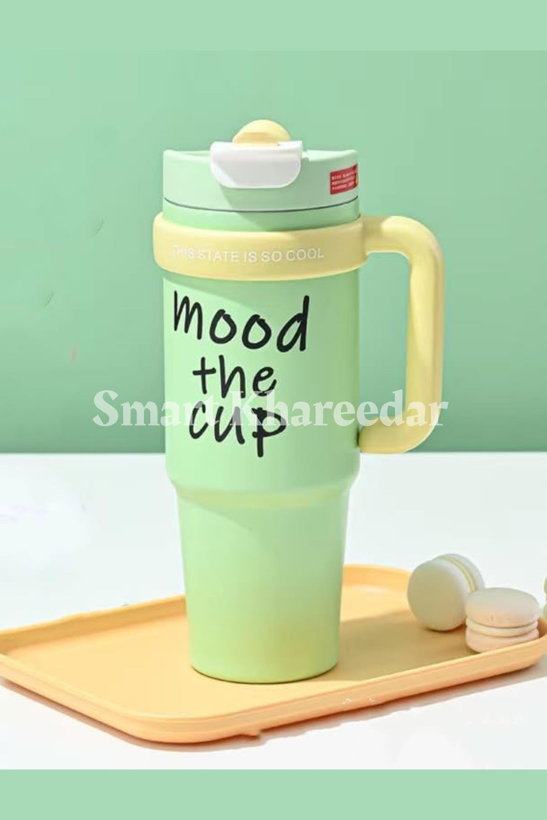 Mood The Cup Insulated Thermos Water Bottle, 900 ml, Stainless Steel Tumbler Travel Mug with Handle and Lid 2 Straw, Double Insulated Water Cup 100% Leak Proof for Office & Gym