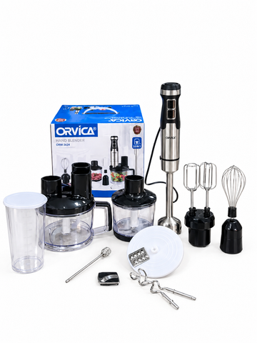 ORVICA 10-in-1 Hand Blender Set – Multi-Function Stick Blender with Chopper, Whisk, Beater, Gratter, Shredder, Slicer & Milk Frother