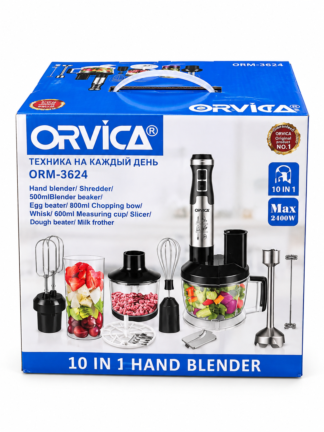 ORVICA 10-in-1 Hand Blender Set – Multi-Function Stick Blender with Chopper, Whisk, Beater, Gratter, Shredder, Slicer & Milk Frother
