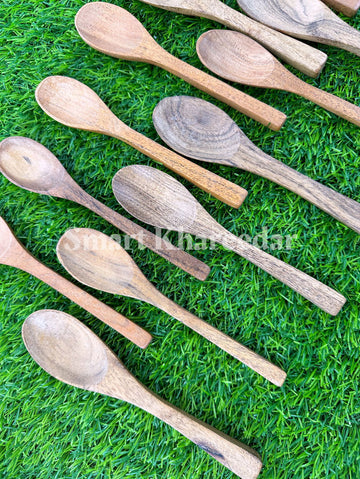 Pack of 12 Wooden Table Spoons | Baby Feeding Spoons - Smart Khareedar