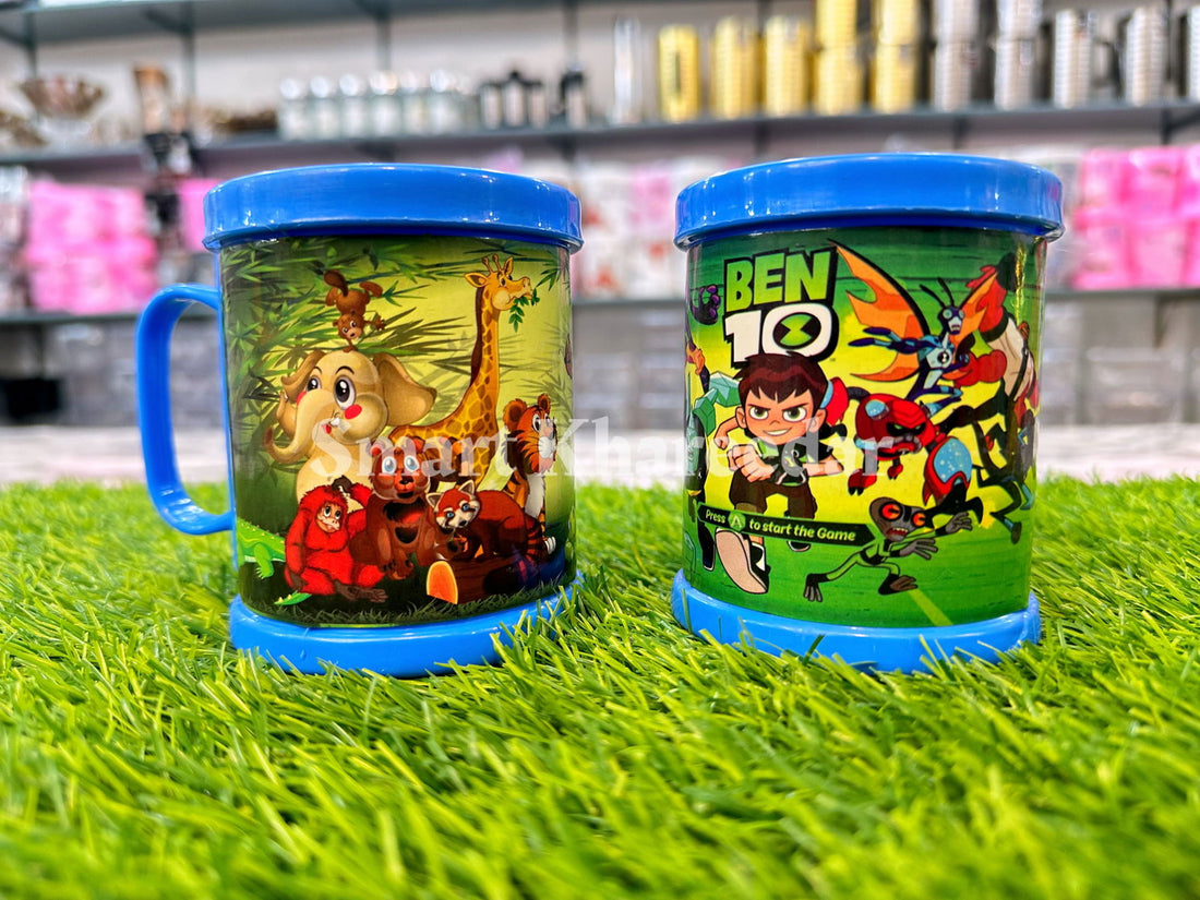 Pack of 2 KIDS Plastic Colorful Character MUG - Smart Khareedar